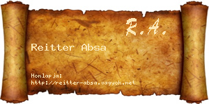 Reitter Absa névjegykártya